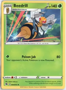Pokemon Beedrill 04/73 Champions Path Trading Card TCG - Image 1