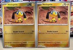 (Set Of 2) Pokemon Mega Evolution Reverse Holo Card - Helioptile (052/132) - Image 1
