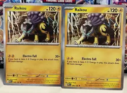 (Set Of 2) Pokemon Mega Evolution Holo Holographic Card - Raikou (048/132) - Image 1