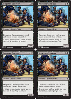 4x MTG 2017 DESPERATE CASTAWAYS - PIRATE CREATURE - MAGIC CARD x4 copies - Image 1