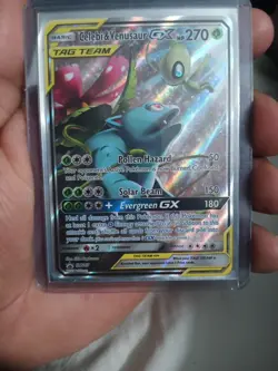 Celebi & Venusaur GX Tag Team Pokemon Card Holo Rare - Image 1