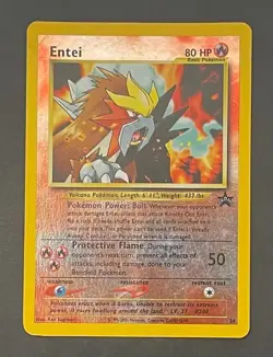 Pokemon Card Entei 34 WOTC Black Star Promo - Heavily Played 2 - Image 1