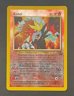 Pokemon Card Entei 34 WOTC Black Star Promo - Heavily Played 1 - Image 1