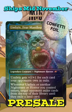 Umbris Fear Manifest FURBY PRESALE ✨ Borderless CONFETTI FOIL ✨ MTG Secret Lair - Image 1