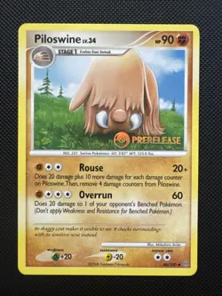 Piloswine Prerelease 46/100 Stormfront Nintendo Regular Pokemon - Image 1