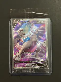 Pokemon Go TCG 2022 Sword & Shield Mewtwo V Full Art Promo Factory Sealed NM - Image 1