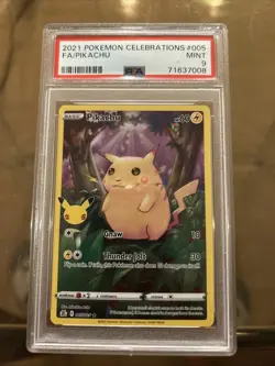 2021 Pokemon Celebrations Pikachu Full Art #005 PSA 9 Mint - Image 1