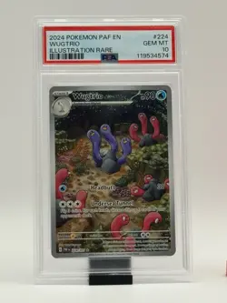 2024 Pokemon Paldean Fates Wugtrio Illustration Rare PSA 10 GEM #224 FULL ART - Image 1