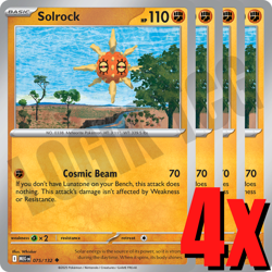 4x Solrock 075/132 x4 - Mega Evolution - Pokemon TCG - Playset - Image 1