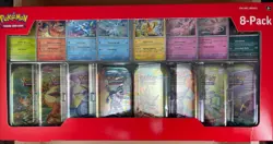 Pokemon Prismatic Evolutions, 8 MINI TINS DISPLAY BOX, Costco TORN BOX - Image 3