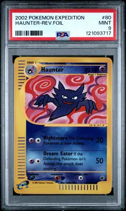 2002 POKEMON EXPEDITION #80 HAUNTER-REVERSE FOIL PSA 9 - Image 1