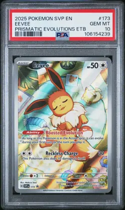2025 POKEMON SVP EN-SV BLACK STAR PROMO #173 EEVEE PSA 10 - Image 1