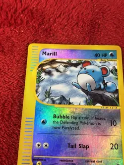 Marill 120/165 Expedition Base Set Reverse Holo Pokemon Card Played - Image 3