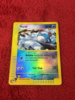 Marill 120/165 Expedition Base Set Reverse Holo Pokemon Card Played - Image 5