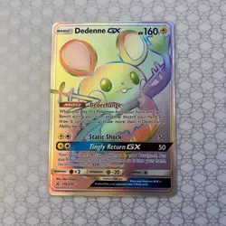 Pokemon TCG Dedenne GX Holo Secret Rare Card Unbroken Bonds 219/214 Rainbow - Image 1