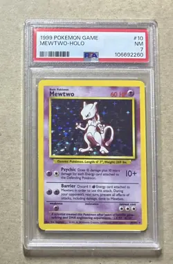 1999 Pokemon Base Set Mewtwo Holo Card #10 PSA 7 - Image 1