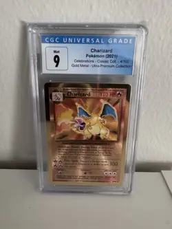 CGC 9 Gold Metal Charizard 4/102 Celebrations Pokemon Card - Image 1