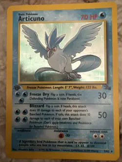 Pokemon TCG Articuno 1st Edition Holo Rare Card 2/62 Fossil - Image 1