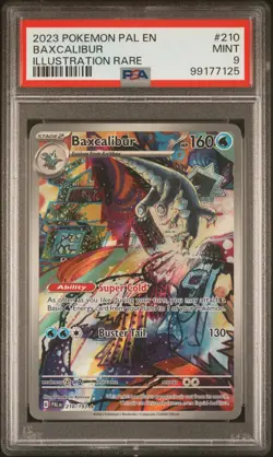PSA 9 MINT Baxcalibur 2023 Paldea Evolved 210/193 Illustration Rare Pokemon Card - Image 1