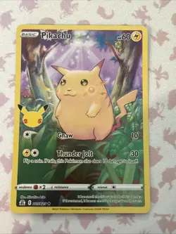 Pikachu 5/25, NM Full Art Holo, Pokemon Celebrations 25th Anniversary TCG Card - Image 1