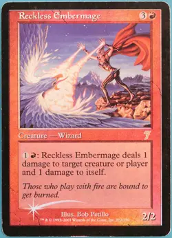 Reckless Embermage FOIL 7th Edition HEAVILY PLD Red Rare CARD (301878) ABUGames - Image 1