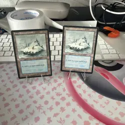 1995 Magic The Gathering Ice Age Snow-Covered Island #371 Light Play LOT OF 2 - Image 3