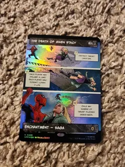 MAGIC MTG MARVEL SPIDER-MAN 0223 R THE DEATH OF GWEN STACY FOIL BORDERLESS - Image 1