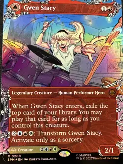 Gwen Stacy (0209) (Borderless) Marvel's Spider-Man Foil NM Magic The Gathering - Image 1