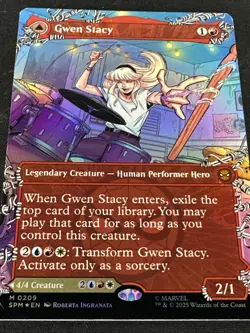 Gwen Stacy (0209) (Borderless) Marvel's Spider-Man Foil NM Magic The Gathering - Image 5