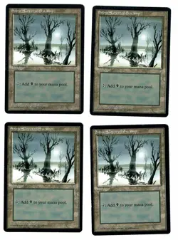 4x (MP) SNOW COVERED Swamp Ice Age Magic the Gathering Wizards of the Coast - Image 1