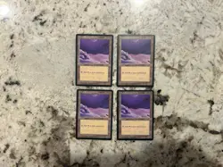 Snow-Covered Plains x4 - Magic the Gathering Ice Age Snow Covered Plains Played - Image 1