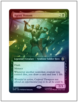 1x Agent Venom, Foil, Extended Art, Spider-Man, Magic the Gathering MTG NM - Image 1