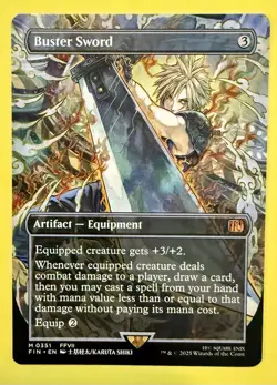 Magic ~ Buster Sword #351 ~ Borderless Non-Foil ~ Final Fantasy ~ Pack Fresh - Image 1