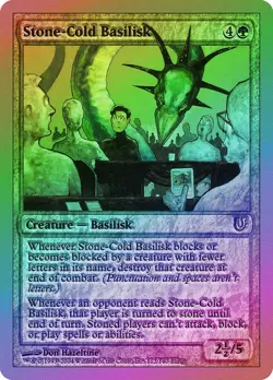 Stone-Cold Basilisk FOIL Unhinged NM Green Uncommon MAGIC MTG - Image 1