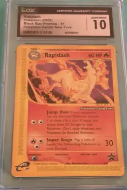 Rapidash 51 Black Star Promo - WOTC Pokemon Center NY Promo CGC GEM MT 10 - Image 1