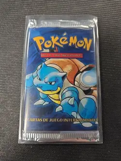 Pokemon Base Set Factory Sealed Booster Pack Spanish Blastoise - Image 1