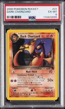 2000 POKEMON ROCKET #21 DARK CHARIZARD PSA 6 - Image 1