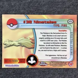 Ninetales #38 2000 Pokemon Spectra Chrome Topps Chrome - Image 2