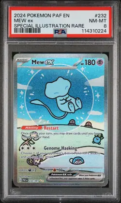 2024 POKEMON PAF EN-PALDEAN FATES SPECIAL ILLUSTRATION RARE #232 MEW EX PSA 8 - Image 1