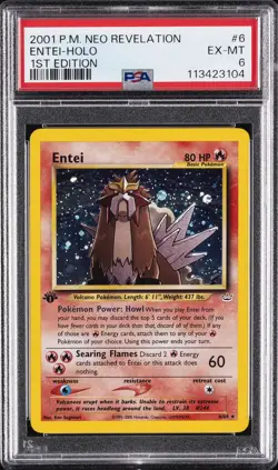 2001 POKEMON NEO REVELATION 1ST ED #6 ENTEI-HOLO PSA 6 - Image 1