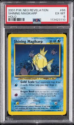 2001 POKEMON NEO REVELATION #66 SHINING MAGIKARP-HOLO PSA 6 - Image 1