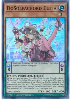 Yugioh - DoSolfachord Cutia (Super Rare) (1st Edition) - ANGU-EN014 P - Image 1