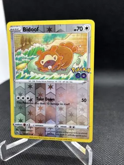 Bidoof 059/078 Pokemon Go DITTO Pealable Reverse Holo NM Pokemon Card - Image 2