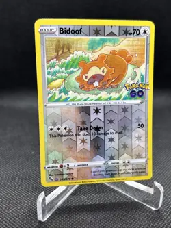 Bidoof 059/078 Pokemon Go DITTO Pealable Reverse Holo NM Pokemon Card - Image 3