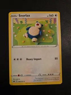 Snorlax Crown Zenith Pokemon TCG Card 109/159 Rare NM - Image 1