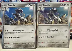 (Set Of 2) Pokemon Mega Evolution Holo Holographic Card - Steelix (093/132) - Image 1