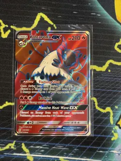 2019 Sun & Moon Cosmic Eclipse Volcarona GX 213/236 Ultra Rare Pokemon Card TCG - Image 1