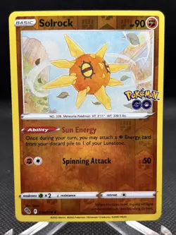 Pokemon Card Solrock 039/078 Uncommon | Reverse Holo Pokemon Go Pokemon TCG 2022 - Image 1