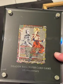 Dragon Ball Z Super 5th Anniversary SILVER SS Goku Frieza Card Game 400/555 - Image 2