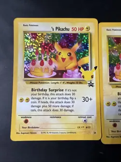 Lot of 2 Pokemon Birthday Pikachu Celebrations Holo #24 Card Black Star Promo - Image 3